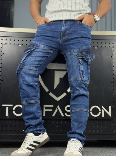 Men's denim cargo pant (Blue)